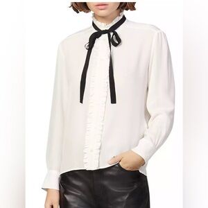 Sandro White Silk Blouse NWT